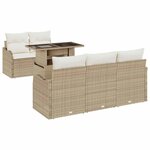 vidaXL Ensemble de canapé de jardin 6 Pièces Beige Poly Rattan