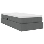 vidaXL Lit avec rangement et matelas Gris foncé 90 x 190 cm Polyester