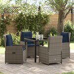 vidaXL Ensemble de 5 pièces de salle à manger de jardin en rattan poly gris