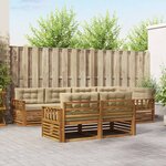 vidaXL Ensemble de canapés d'extérieur 7 pc Naturel et Beige