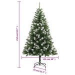 vidaXL Sapin de Noël artificiel à charnières avec neige floquée 210 cm