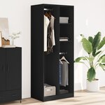 vidaXL Garde-robe noir 80x50x200 cm bois d'ingénierie