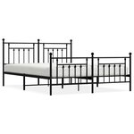 vidaXL Cadre de lit métal sans matelas avec pied de lit noir 183x213cm