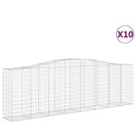 vidaXL Paniers à gabions arqués 10 Pièces 400x50x120/140 cm Fer galvanisé