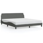vidaXL Cadre de lit sans matelas gris foncé 180x200 cm tissu
