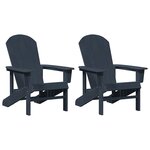 vidaXL Chaises Adirondack 2 Pièces Bleu Marine 74x82x90 cm HDPE