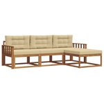 vidaXL Ensemble de canapés d'extérieur 4 pc Naturel et Beige