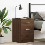 vidaXL Table de chevet Chêne marron 38x35x56 cm Bois d'ingénierie