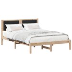 vidaXL Cadre de lit avec tête de lit rembourrée Noir 135 x 190 cm