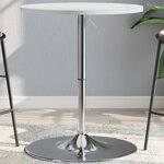 vidaXL Table de bar blanc 60x60x90cm bois d'ingénierie et acier chromé