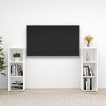 vidaXL Meubles TV 2 Pièces Blanc 107x35x37 cm Bois d'ingénierie