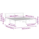 vidaXL Cadre de lit Blanc 180 x 200 cm Bois massif en pin