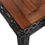 vidaXL Mobilier d'extérieur 7 Pièces Résine tressée et bois d'acacia Noir