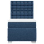 vidaXL Sommier à lattes de lit avec matelas Bleu 90x200 cm Tissu
