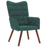 vidaXL Chaise de relaxation avec tabouret Vert foncé Velours