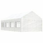 vidaXL Belvédère avec toit blanc 8 92x4 08x3 22 m polyéthylène