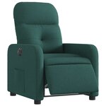 vidaXL Fauteuil inclinable électrique Vert foncé Tissu