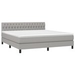 vidaXL Sommier à lattes de lit et matelas et LED Gris clair 180x200 cm