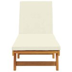 vidaXL Transat Marron et Crème 199 x 63 x 85 cm Bois d'Acacia Massif
