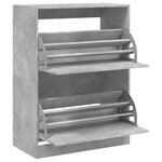 vidaXL Armoire à chaussures 2 tiroirs rabattables gris béton