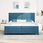 vidaXL Lit à ressorts avec matelas Bleu foncé 200 x 200 cm Velours