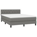 vidaXL Sommier à lattes de lit et matelas et LED Gris foncé 140x200 cm