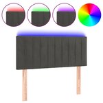 vidaXL Tête de lit à LED Gris foncé 90x5x78/88 cm Velours