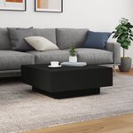 vidaXL Table basse avec lumières LED noir 80x80x31 cm