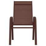 vidaXL Chaises empilables de jardin lot de 4 Marron Tissu textilène