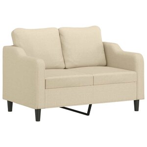 vidaXL Canapé à 2 places Crème 120 cm Tissu