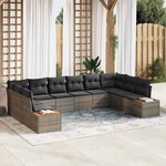 vidaXL Ensemble de canapé de jardin 10 Pièces Gris 344 x 209 x 85 cm