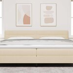 vidaXL Tête de lit LED avec des lumières à LED Crème 200 cm tissu