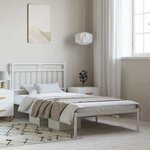 vidaXL Cadre de lit métal sans matelas et tête de lit blanc 100x200 cm