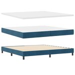 Lit Box Spring vidaXL avec Matelas Bleu Foncé 200x200 cm Velours
