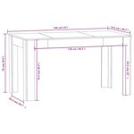vidaXL Table à dîner Sonoma gris 140x74 5x76 cm Bois d'ingénierie