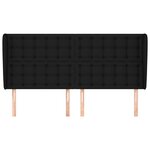 vidaXL Tête de lit avec oreilles Noir 183x23x118/128 cm Tissu