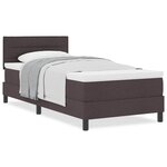 vidaXL Lit à ressorts avec matelas marron foncé 80x200 cm Tissu