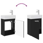 vidaXL Meuble de salle de bain avec robinet Noir 45 5 x 22 5 x 84 cm