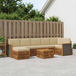 vidaXL Ensemble de canapés d'extérieur 7 pc Naturel