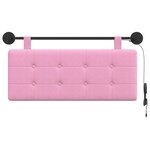 vidaXL Tête de lit suspendue Avec lumière LED Rose Tissu