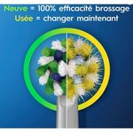 Brosse à Dents Électrique Oral-B Blanche - 2 Brossettes - Tete Ronde - 3 Modes de Brossage