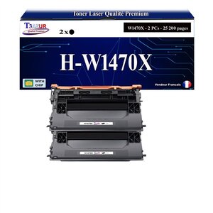 T3AZUR -2x Toners compatibles avec HP W1470X (147X) pour HP LaserJet Enterprise Flow MFP M634h  M635z  M636z
