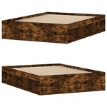 vidaXL Cadre de lit chêne fumé 135x190 cm double