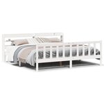 vidaXL Cadre de lit sans matelas blanc 200x200 cm bois massif de pin