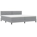 vidaXL Lit à ressorts avec matelas et LED gris clair 200x200 cm en tissu