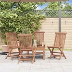 vidaXL Chaises pliables de jardin lot de 4 Bois de teck solide