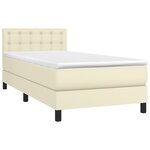 vidaXL Sommier à lattes de lit avec matelas et LED Crème 90x200cm
