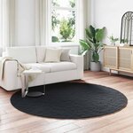 vidaXL Tapis en Fourrure Synthétique de Lapin Olite Noir Ø 160 cm