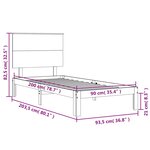 vidaXL Cadre de lit avec tête de lit blanc 90x200 cm bois massif