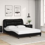 vidaXL Cadre de lit avec lumières LED noir 140x200 cm similicuir